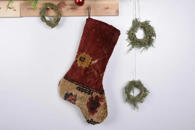 Festlicher Kelim-Weihnachtsstrumpf, dekorative Weihnachtssocken