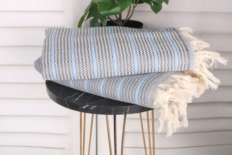 70x40 Cotton Striped Towel, Valentines Gift, First Wedding Anniversary Gift, Wedding Favors, Lightweight Turkish towel, Summer Towel, Gift For Her - 3