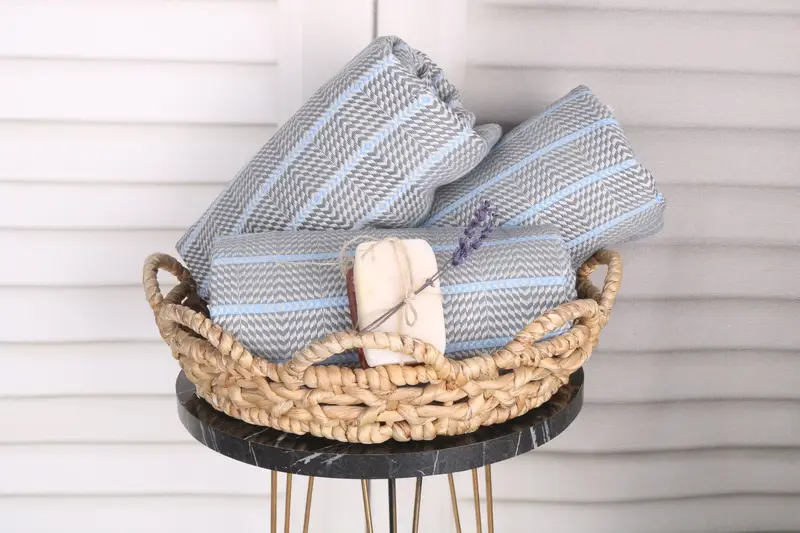 70x40 Cotton Striped Towel, Valentines Gift, First Wedding Anniversary Gift, Wedding Favors, Lightweight Turkish towel, Summer Towel, Gift For Her - 4