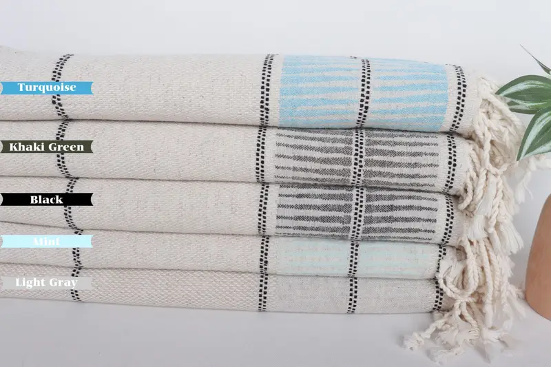 Gift For Coworker, 70x40 Cotton Striped Towel, Bridesmaid Gift, Custom Name Towel, Beach Towel Gift, Turkish Beach Towel Monogram, Best Friend Gift - 2