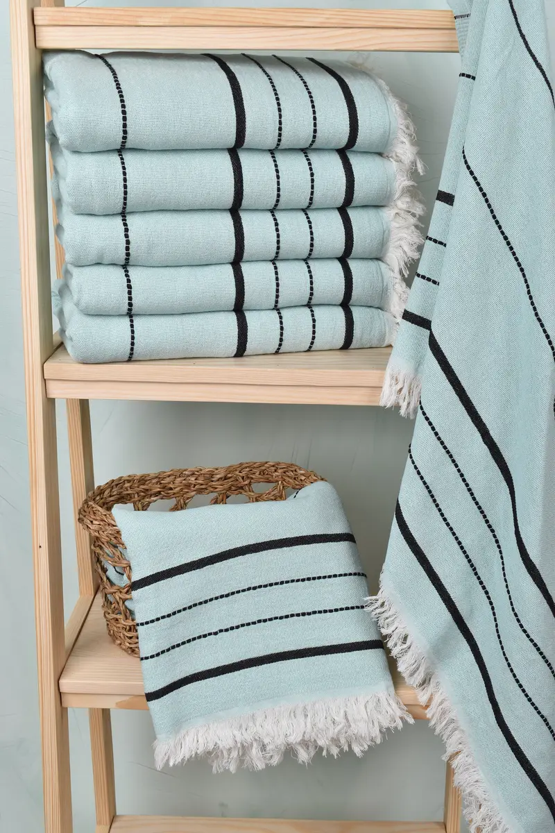 Personalized Wedding Gift, Custom Gift, 70x40 Cotton Striped Towel, Valentines Day Gift For Him, Sand-free peshtemal towel for the beach, Thin towel - 3