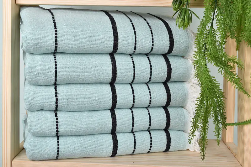 Personalized Wedding Gift, Custom Gift, 70x40 Cotton Striped Towel, Valentines Day Gift For Him, Sand-free peshtemal towel for the beach, Thin towel - 2