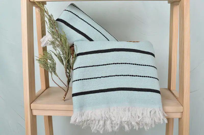 Personalized Wedding Gift, Custom Gift, 70x40 Cotton Striped Towel, Valentines Day Gift For Him, Sand-free peshtemal towel for the beach, Thin towel - 4