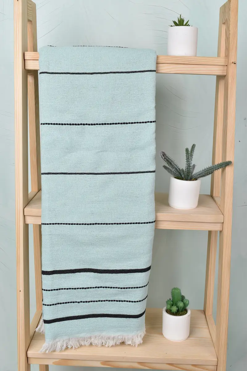 Personalized Wedding Gift, Custom Gift, 70x40 Cotton Striped Towel, Valentines Day Gift For Him, Sand-free peshtemal towel for the beach, Thin towel - 8