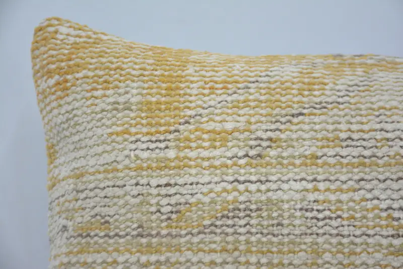 Kissengehäuse, 14x14 gelbe Kissenbedeckung, ethnischer Kilimteppichkissen, Kissenschein werfen, Vintage Kilim Wurfkissen, Kissen für Couch - 2
