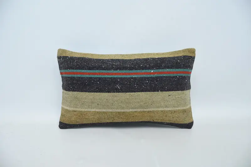 Cushion Case, Boho Pillow Sham Cover, Patio Pillow Sham, Gift Pillow, 12x20 Beige Cushion Case, Pillow for Sofa, Hippie Throw Pillow Case - 1