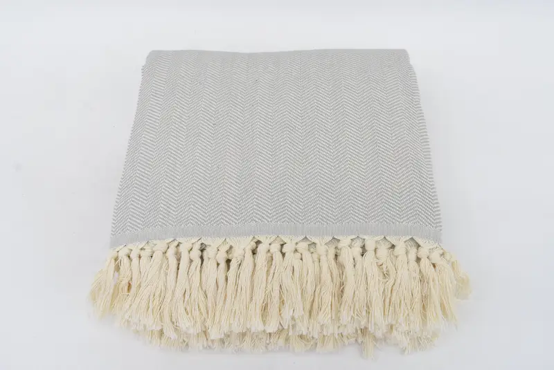 Decorative Blanket, 100x80 Cotton Herringbone Towel, Woven Blanket, Throw Blanket, Bridesmaid Gifts Personalized, Gift For Wedding Day - 4