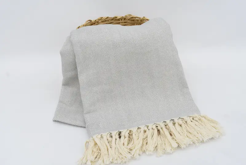Decorative Blanket, 100x80 Cotton Herringbone Towel, Woven Blanket, Throw Blanket, Bridesmaid Gifts Personalized, Gift For Wedding Day - 7
