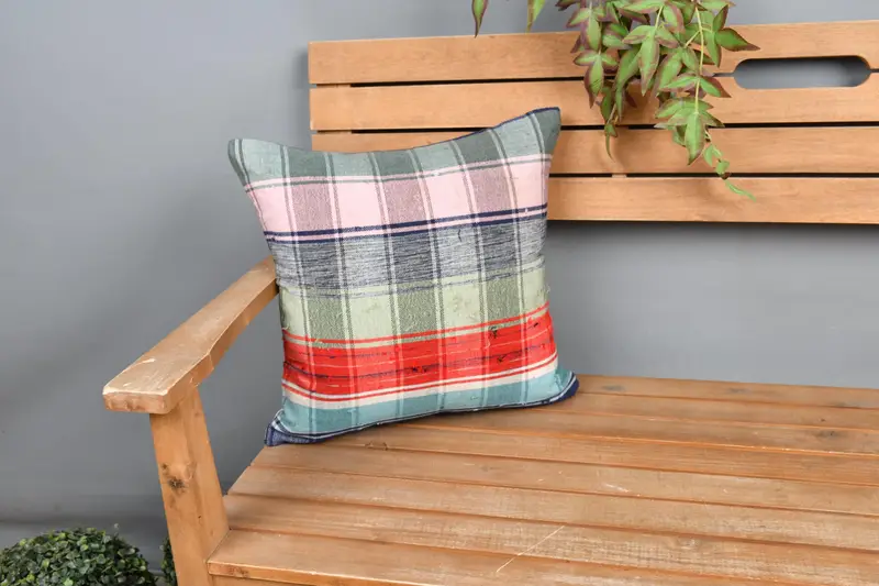 Turkish Pillow, Cushion Cover, Retro Throw Pillow Sham, Outdoor Pillow Case, Gift Pillow, Boho Pillow, 16x16 Green Pillow Cover - 1