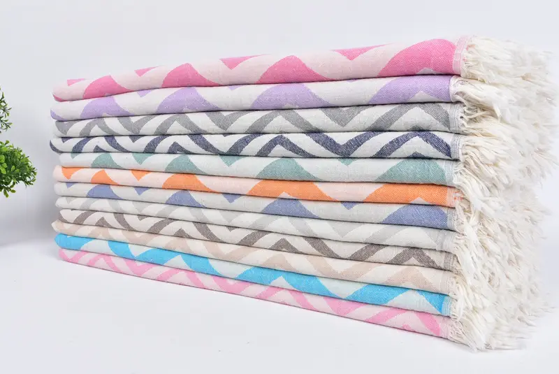 Monogram çay havlu, tatil havlu, nedime hediyeleri, 40x24 pamuklu zikzak tasarım havlu, monogram Türk banyo havlusu, düğün hediyesi, kişiselleştirilmiş hediye - 3