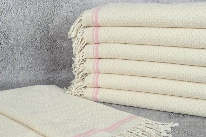 Personalized Gift, Embroidery Towels, Embroidery Towel, Bachelor Gifts, Organic Turkish towel, Peshtemal Towel, 68x36 Cotton Striped Towel - 2