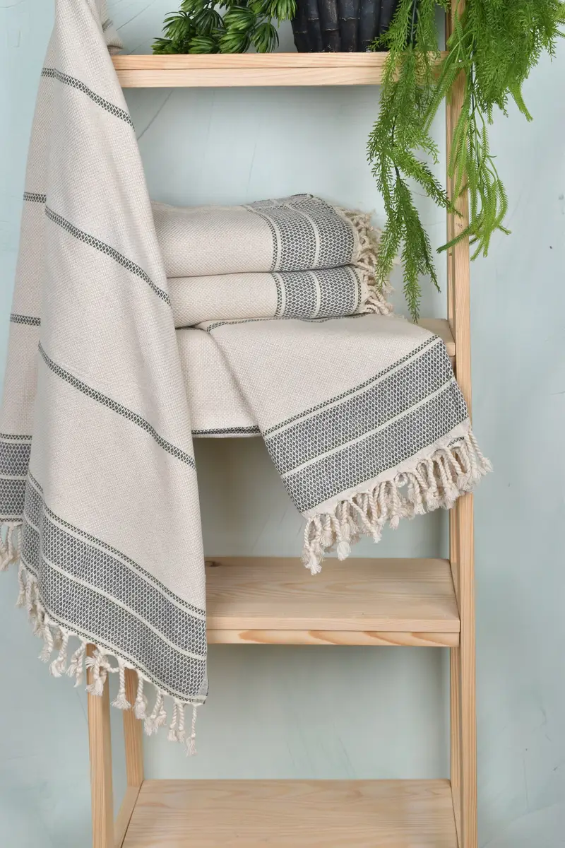 Sand-resistant towel, Quick-dry travel peshtemal towel, Beach Size Towel, 70x36 Linen Striped Towel, Bachelor Gifts, Beach towel, Wedding Gift Ideas - 6