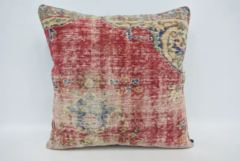 Almohada de lanzamiento bordada en rojo y bronce, cojín cuadrado de 28x28