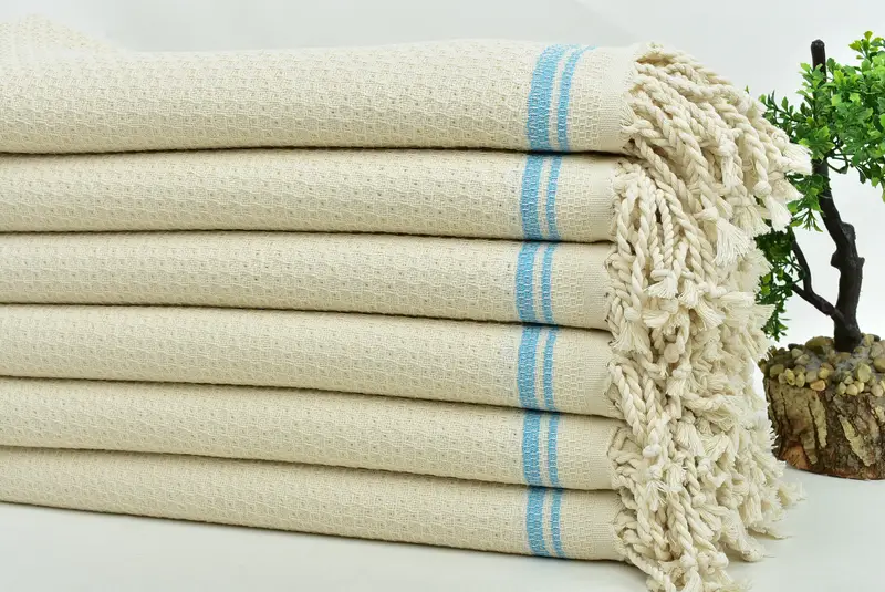 Sand-resistant towel, Sand-resistant Turkish towel for travel, 68x36 Cotton Striped Towel, Organic Turkish towel, Bridal Gifts, Bridal Shower Favors - 3