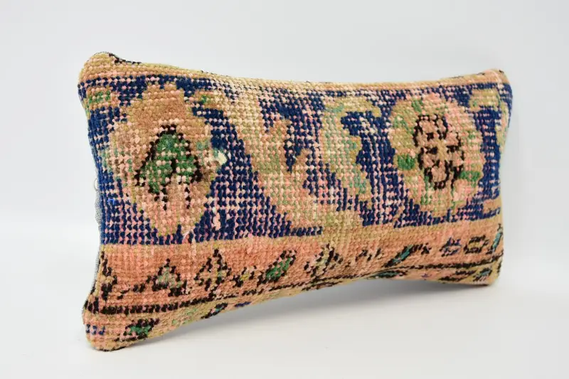 8x16 Blue Cushion Cover, Bolster Throw Pillow, Boho Pillow, Pillow for Sofa, Vintage Kilim Throw Pillow, Pillow Sham, Customized Pillow - 3