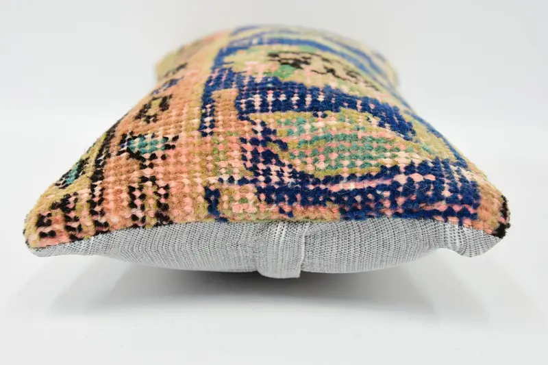 8x16 Blue Cushion Cover, Bolster Throw Pillow, Boho Pillow, Pillow for Sofa, Vintage Kilim Throw Pillow, Pillow Sham, Customized Pillow - 5