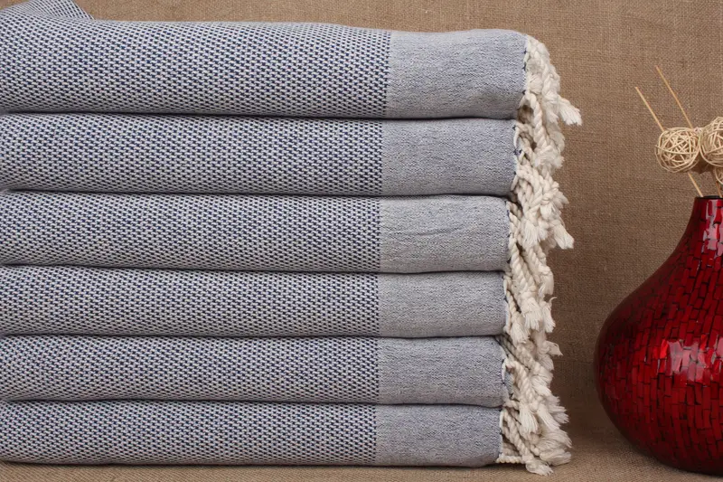 Bachelorette Towel Turkish Beach Towel Navy Geometric, 40x71 Inches