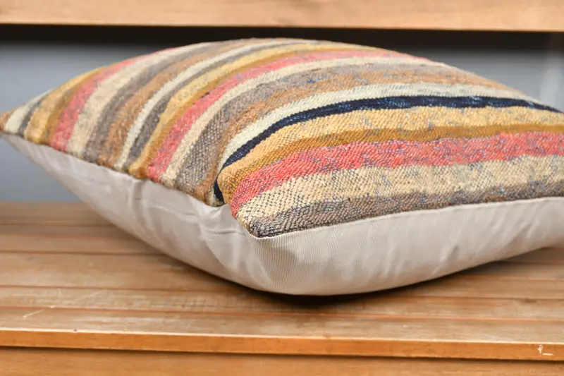 Pillow Case, 20x20 Yellow Pillow Sham, Vintage Pillow, Turkish Pillow, Kilim Pillow Cover, Authentic Pillow Cover, Boho Throw Pillow Case - 4