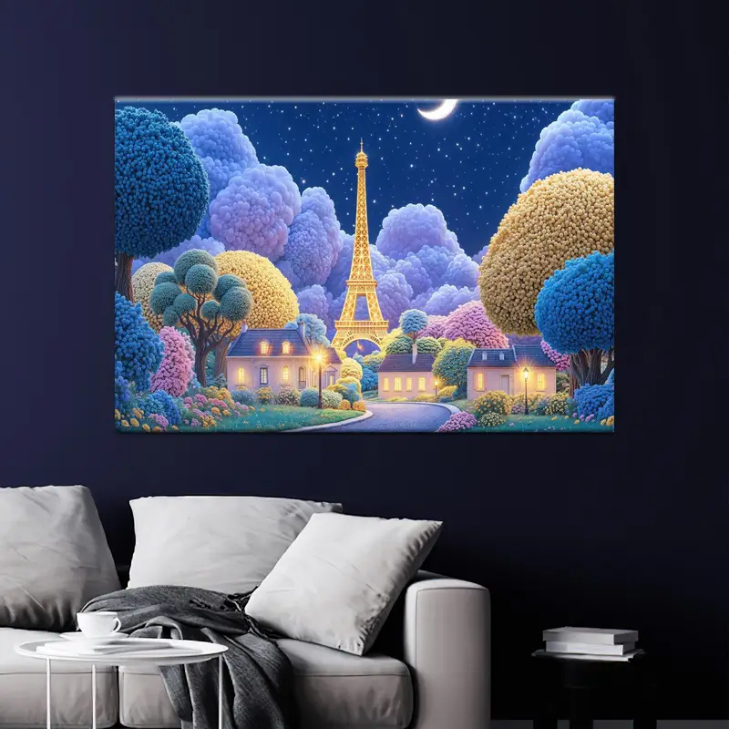 Abstract Eiffel Tower Canvas: Paris Art Print on Premium Canvas