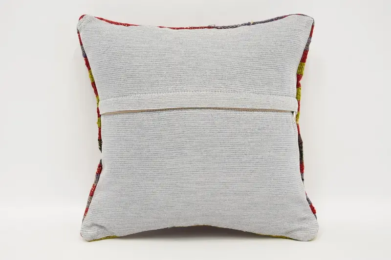 Boho Pillow Sham Cover, Kilim Pillow Cover, Cushion Case, Handmade Kilim Cushion, Cozy Throw Cushion Case, 12x12 Red Pillow Case, Sofa Pillow Cover - 6