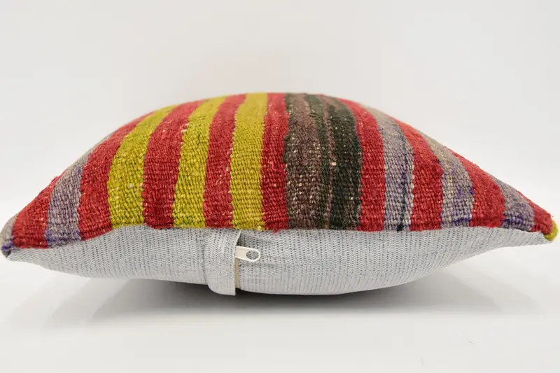 Boho Pillow Sham Cover, Kilim Pillow Cover, Cushion Case, Handmade Kilim Cushion, Cozy Throw Cushion Case, 12x12 Red Pillow Case, Sofa Pillow Cover - 5