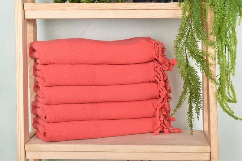 Vermilion Cotton Towel Geometric Stonewashed Bath Towel 32x71 Inches