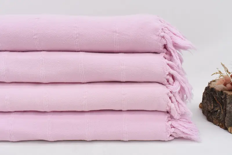 First Wedding Anniversary Pink Stonewashed Throw, 91x71 Inches