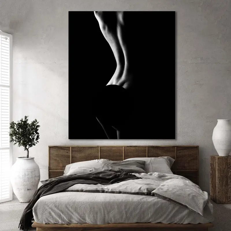 Sexy Wall Print, Female Print, Erotic Nudity Wall Art, Erotic Nude Art, Sexy Girl Body Decor, Woman Silhouette, Erotic Canvas, Mature - 1