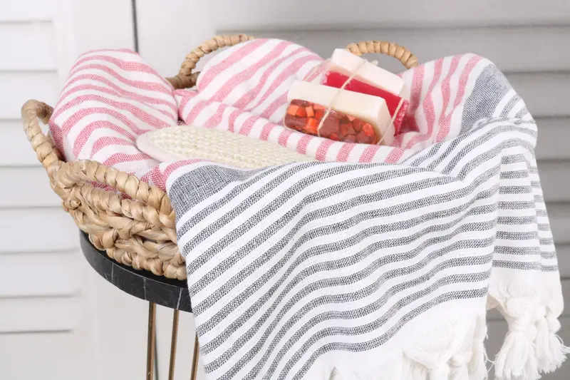 Quick-Dry Beach Towel, Absorbent Turkish towel, 68x40 Cotton Striped Terry Towel, Bachelor Towel, Turkish Towel USA, Holiday Towel, Home Decor Towel - 2