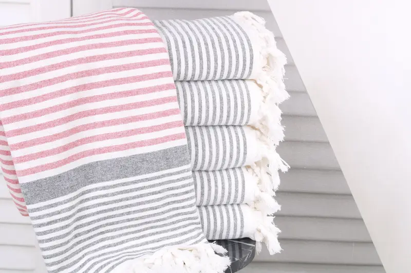 Quick-Dry Beach Towel, Absorbent Turkish towel, 68x40 Cotton Striped Terry Towel, Bachelor Towel, Turkish Towel USA, Holiday Towel, Home Decor Towel - 1