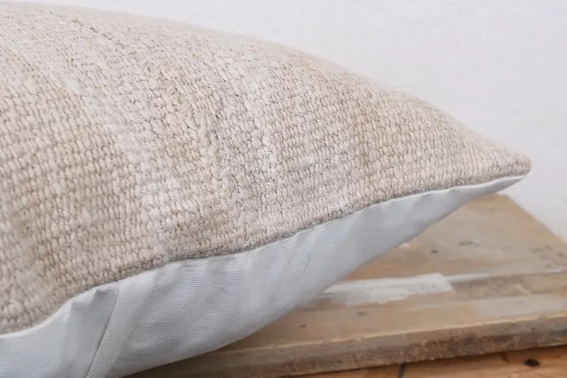 Interior Designer Pillow, Accent Throw Cushion Case, 18x18 Beige Pillow Case, Pillow, Throw Kilim Pillow, Ethnical Kilim Rug Pillow - 6