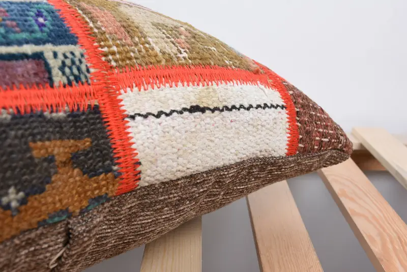 Pillow Case, Vintage Kilim Throw Pillow, Pillow for Couch, Home Decor Pillow, 18x18 Brown Pillow Case, Accent Pillow Case, Anatolian Cushion - 7