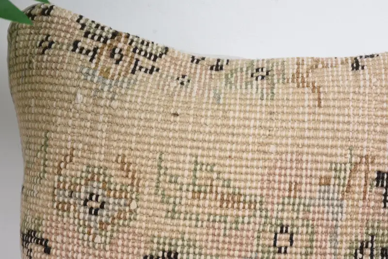 12x12 Beige Pillow Case, Vintage Kilim Pillow, Aesthetic Cushion, Pillow Cover, Custom Cushion, Pillow for Sofa, Kilim Cushion Sham - 2