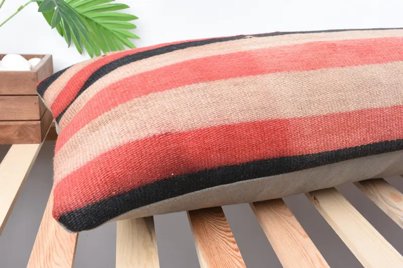 Pillow Case, Ottoman Pillow Sham, Turkish Pillow, 16x48 Pink Cushion, Ethnic Throw Pillow, Gift Pillow, Pillow for Sofa, Sofa Pillow Sham - 6