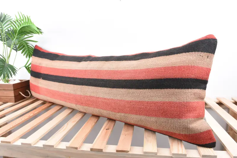 Pillow Case, Ottoman Pillow Sham, Turkish Pillow, 16x48 Pink Cushion, Ethnic Throw Pillow, Gift Pillow, Pillow for Sofa, Sofa Pillow Sham - 5