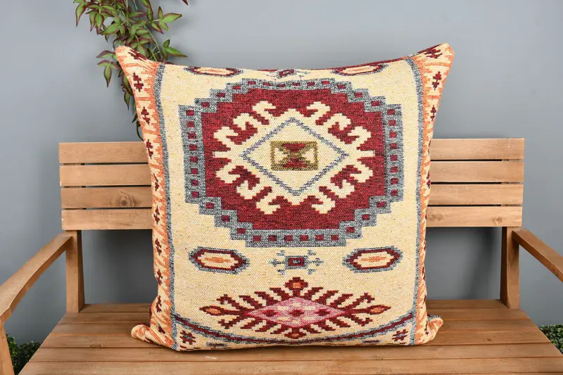 Home Decor Pillow, Vintage Cushion Case, 32x32 Red Cushion, Retro Cushion Cover, Vintage Pillow, Cushion Case, Boho Pillow, Turkish Bench Pillow - 6