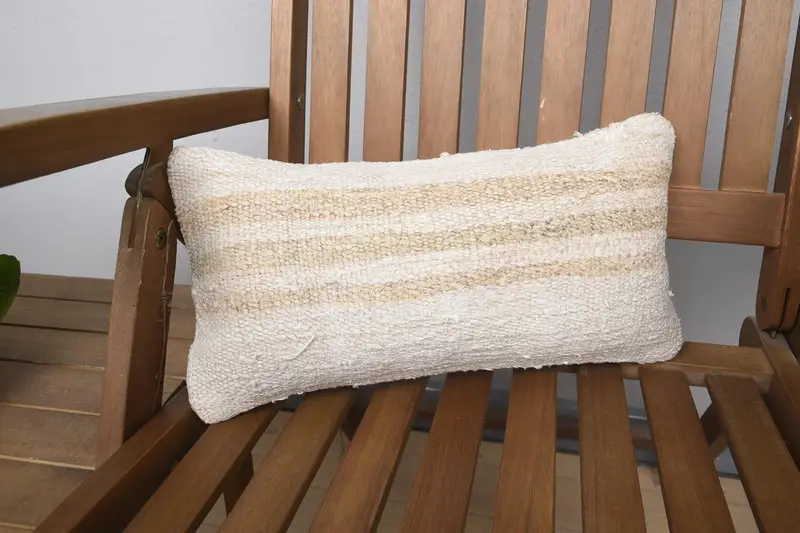 8x16 Beige Pillow Sham, Luxury Pillow, Turkish Pillow, Outdoor Bolster Cushion Cover, Pillow for Couch, Cushion, Kilim Cushion Sham - 1