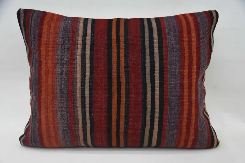 Striped Throw Red Cushion, 20x28 inch Lounge Gift College Dorm Decor Pillow Case - 1