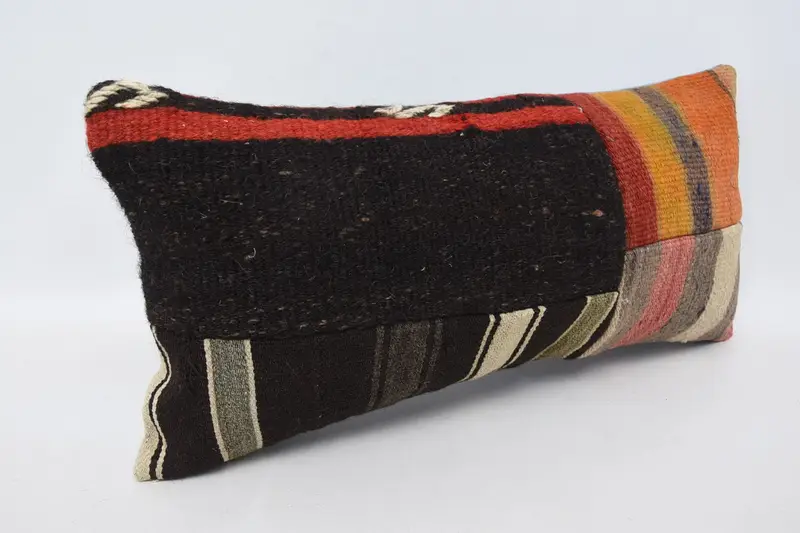 Pillow, Accent Pillow Sham, Handmade Kilim Cushion, Home Decor Pillow, Outdoor Patio Pillow Case, Boho Pillow, 12x24 Brown Pillow - 3