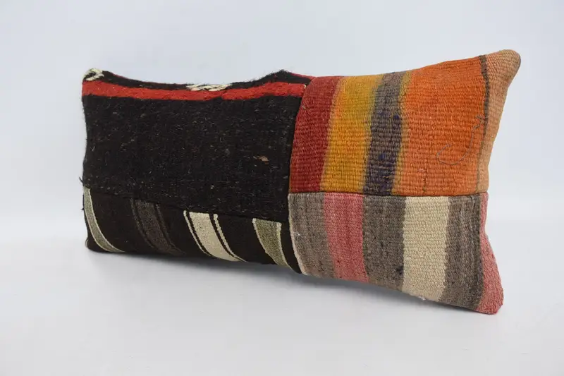 Pillow, Accent Pillow Sham, Handmade Kilim Cushion, Home Decor Pillow, Outdoor Patio Pillow Case, Boho Pillow, 12x24 Brown Pillow - 4