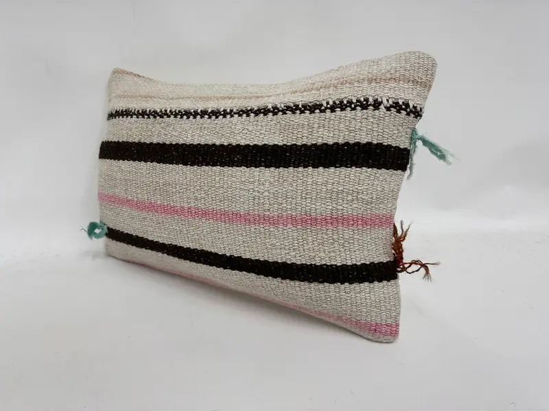 Pillow for Sofa, Pillow for Couch, Pastel Cushion Cover, 12x20 White Cushion, Pillow Case, Vintage Kilim Pillow, Authentic Cushion Cover - 4