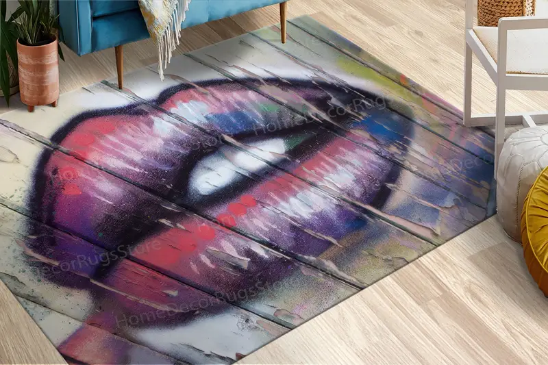 エレガントなロフトプリントラグ：カラフル、モダン、スタイリッシュ。