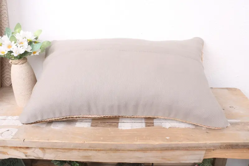 Handmade Pillow, 12x20 White Pillow Sham, Cushion, Gift Pillow, Handmade Kilim Cushion, Vintage Kilim Pillow, Accent Pillow Sham - 7