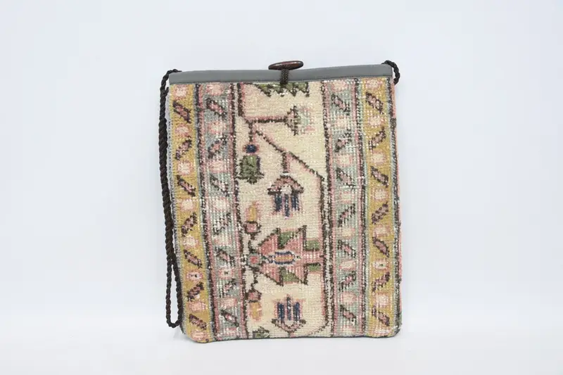 Bolso de hombro de lana estilo rave con motivo vintage, bolso Kilim