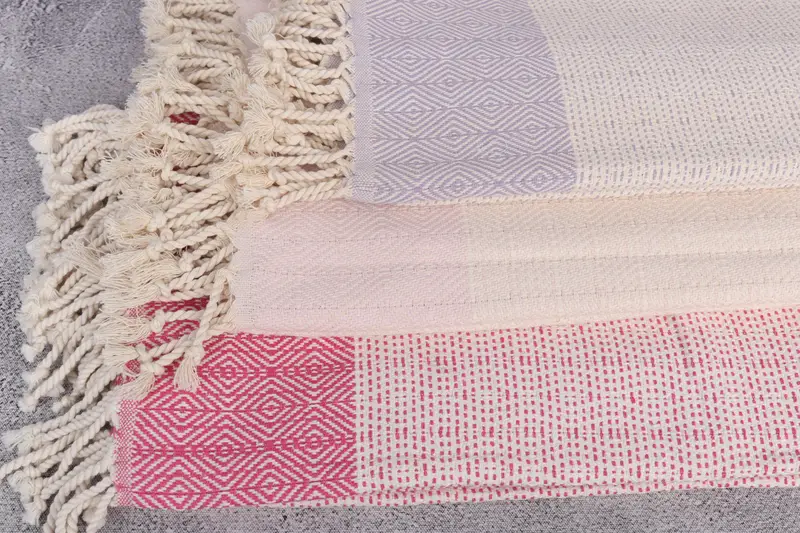 Engagement Gift, Embroidered Turkish Towel, Peshtemal Towel, Oversized Beach Towel, 70x40 Cotton Diamond Towel, Cotton towel, Bridesmaid Gift - 5