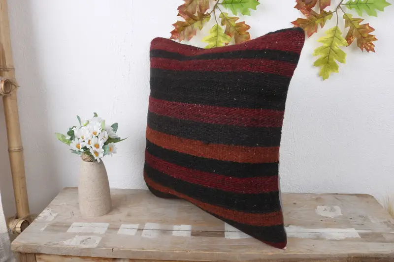 Wholesale Cushion Cover, Kilim Pillow, Nautical Throw Cushion Case, Antique Pillows, Pillow for Sofa, Pillow Case, 16x16 Red Pillow Cover - 4