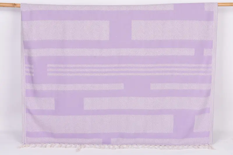 Personalized Turkish Cotton Lilac Chevron Towel, Bachelorette Beach Towel, 67x38 Inches