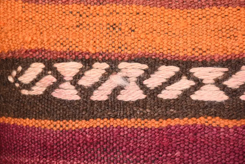 Pillow, Kilim Cushion Sham, Interior Designer Pillow, Southwestern Pillow Case, Handmade Kilim Cushion, 16x16 Orange Cushion - 3