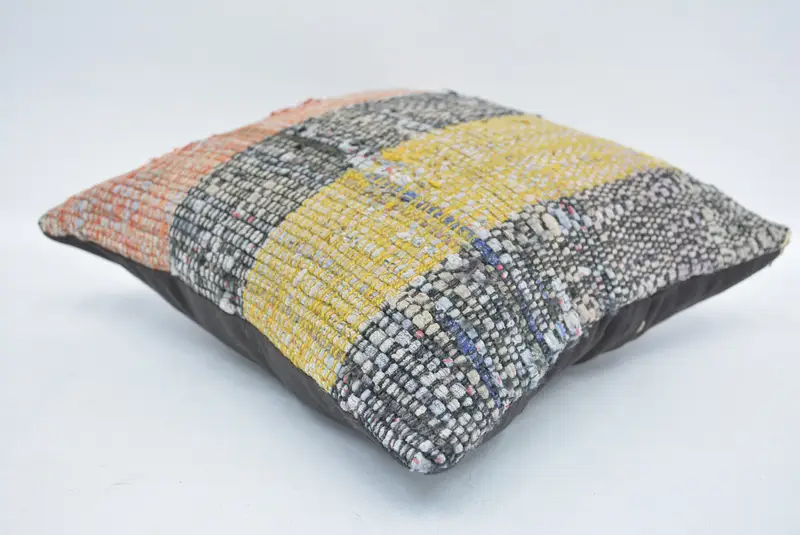 Decorative Throw Pillow Sham, Pillow for Couch, 12x12 Yellow Cushion, Vintage Kilim Pillow, Pillow Cover, Gift Pillow, Vintage Pillow Sham - 6