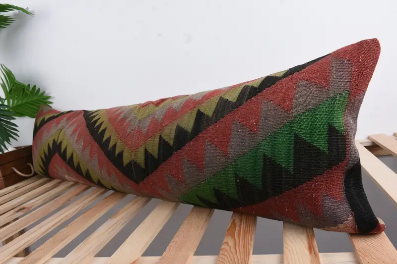 Sofa Cushion Case, Pillow Cover, Kilim Pillow, Luxury Cushion Case, Pillow for Couch, Gift Pillow, Car Pillow Case, 12x48 Red Pillow Sham - 5